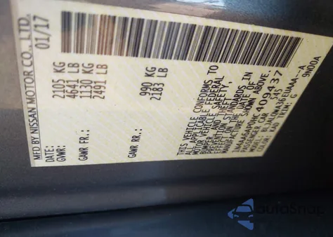 2017 Nissan Maxima 3.5 S из США, поврежденный, VIN 1N4AA6AP0HC409437